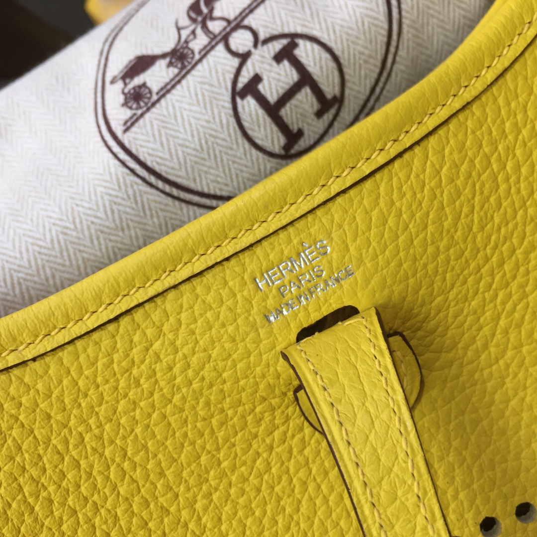 에르메스 미니 에블린16 옐로우 은장 끌레망스 가죽